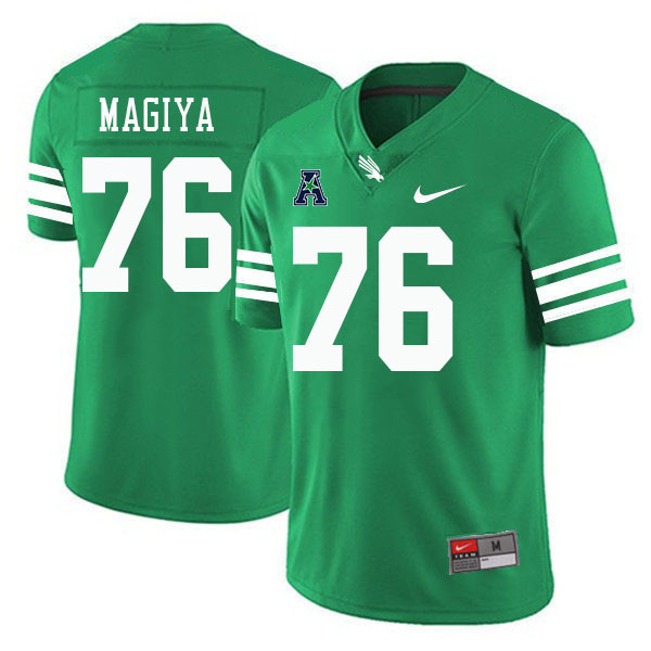 #76 Desmond Magiya North Texas Mean Green College Football Jerseys Stitched-Green